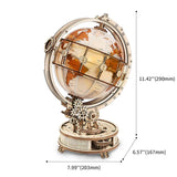 Build & Create Studio™ Light-Up Wooden Globe – 3D Puzzle Night Light for Home Decor