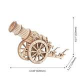 Build & Create Studio™ 3D Wooden Puzzle Wheeled Siege Artillery – Historic Mechanical Model Kit