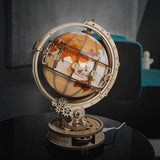 Build & Create Studio™ Light-Up Wooden Globe – 3D Puzzle Night Light for Home Decor