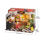 Build & Create Studio™ Miniature Garage Kit with LED – Wooden Dollhouse Diorama