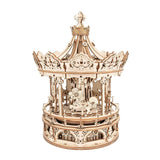 Romantic Carousel 3D Wooden Music Box Puzzle