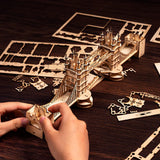 Build & Create Studio™ 3D Wooden Tower Bridge Puzzle – DIY Light-Up Model for Kids and Adults