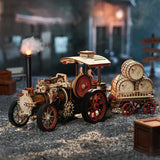 Build & Create Studio™ Tractor Locomotive Model – 3D Wooden Puzzle for Adults and Hobby Enthusiasts