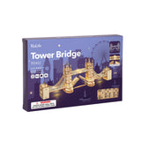 Build & Create Studio™ 3D Wooden Tower Bridge Puzzle – DIY Light-Up Model for Kids and Adults