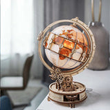 Build & Create Studio™ Light-Up Wooden Globe – 3D Puzzle Night Light for Home Decor