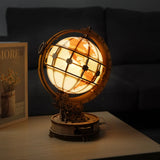 Build & Create Studio™ Light-Up Wooden Globe – 3D Puzzle Night Light for Home Decor