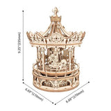 Romantic Carousel 3D Wooden Music Box Puzzle